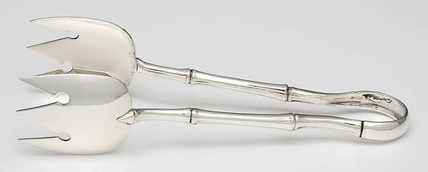 Bamboo (Sterling, 1961) Large Ice Serving Tongs