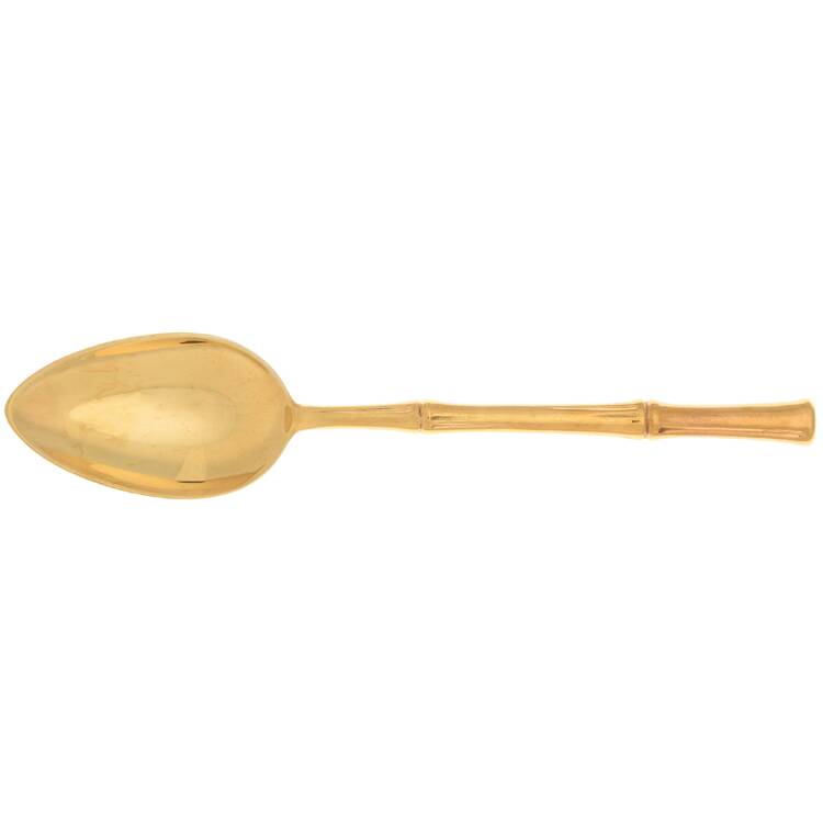 Bamboo-Gold (Sterling, Gold Vermeil, 1961) Dessert/Oval Soup Spoon