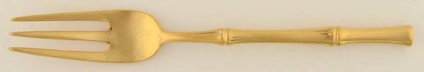 Bamboo-Gold (Sterling, Gold Vermeil, 1961) Individual Salad Fork