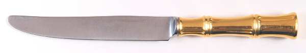 Bamboo-Gold (Sterling, Gold Vermeil, 1961) New French Hollow Knife with Bolster