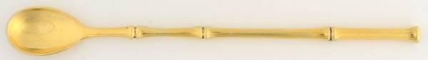 Bamboo-Gold (Sterling, Gold Vermeil, 1961) Iced Tea Spoon