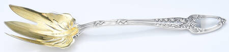 Broom Corn (Sterling, 1890, M-T-C) Solid Salad Serving Fork