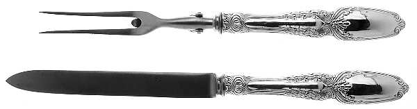Broom Corn (Sterling, 1890, M-T-C) Small Stainless Blade 2-Piece Steak Carving Set