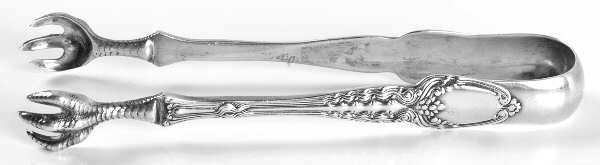Broom Corn (Sterling, 1890, M-T-C) Small Sugar Tongs