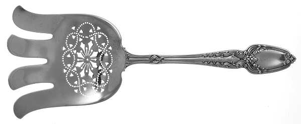 Broom Corn (Sterling, 1890, M-T-C) Large Solid Asparagus Serving Fork