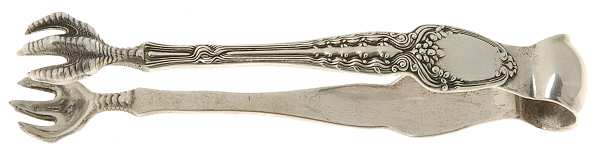 Broom Corn (Sterling, 1890, M-T-C) Small Sugar Tongs