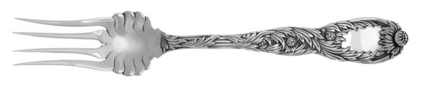 Chrysanthemum (Sterling, 1880) Large Solid Cold Meat Serving Fork