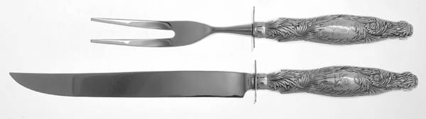 Chrysanthemum (Sterling, 1880) Large 2-Piece Roast Carving Set with Stainless Blade
