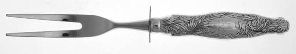 Chrysanthemum (Sterling, 1880) Large Stainless-Prong Roast Carving Fork