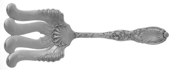 Chrysanthemum (Sterling, 1880) Large Solid Asparagus Serving Fork