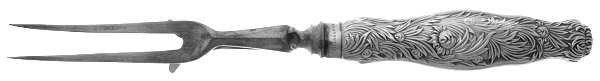 Chrysanthemum (Sterling, 1880) Large Stainless-Prong Roast Carving Fork