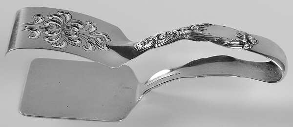 Chrysanthemum (Sterling, 1880) Solid Piece Aspragus Tongs