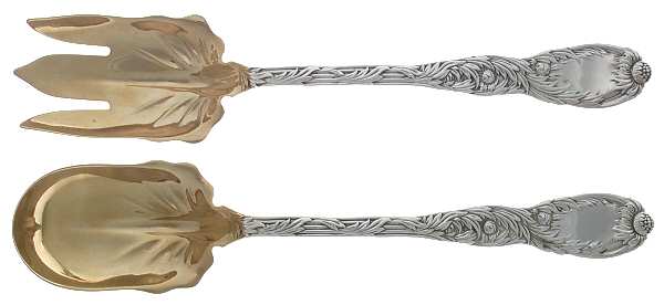 Chrysanthemum (Sterling, 1880) (2 Pc) Solid Salad Set