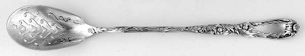 Chrysanthemum (Sterling, 1880) Pierced Bowl Long Handle Olive Spoon