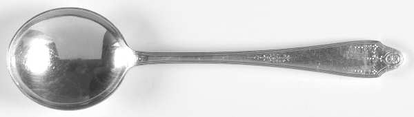 Clinton Engraved (Sterling, No Monograms) Round Bowl Soup Spoon (Gumbo)