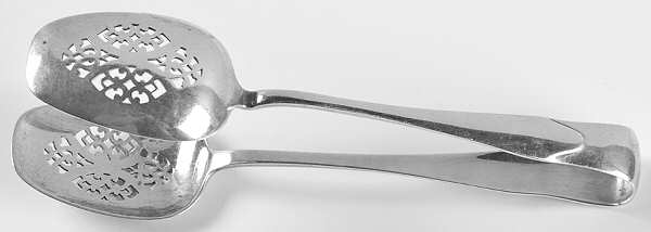 Clinton (Sterling, 1912, M-T-C Stamp) Large Ice Serving Tongs with Bowl Tips