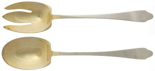 Clinton (Sterling, 1912, M-T-C Stamp) (2 Pc) Solid Salad Set