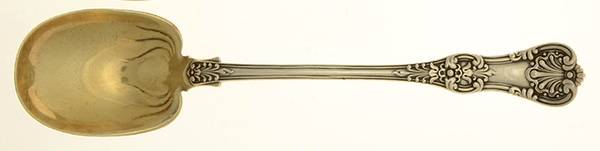 English King (Sterling, 1885, No Monograms) Seafood Serving Spoon Solid Piece