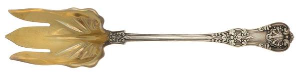 English King (Sterling, 1885, No Monograms) Solid Salad Serving Fork