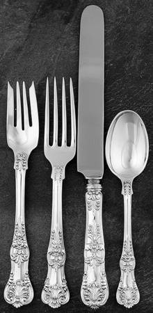 English King (Sterling, 1885, No Monograms) 4 Piece Place Size Setting