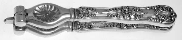 English King (Sterling, 1885, No Monograms) Silverplate Grip Nut Cracker