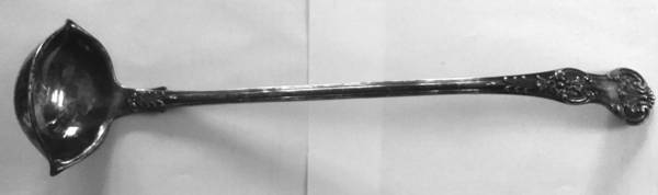 English King (Sterling, 1885, No Monograms) Punch Ladle with Double Lipped Bowl