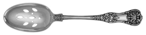 English King (Sterling, 1885, No Monograms) Pierced Tablespoon (Serving Spoon)