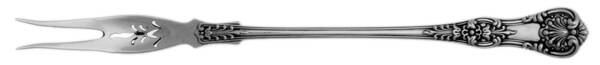 English King (Sterling, 1885, No Monograms) Long Handle Olive Fork