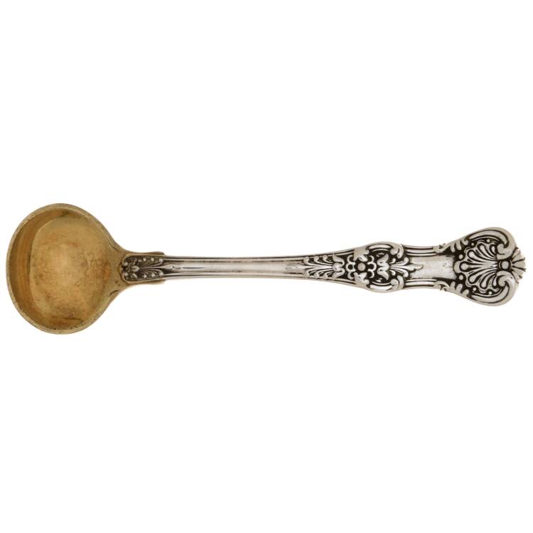 English King (Sterling, 1885, No Monograms) Master Salt Spoon