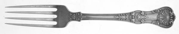 English King (Sterling, 1885, No Monograms) Extra Weight Fork