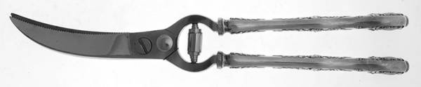 English King (Sterling, 1885, No Monograms) Poultry Shears with Stainless Blades