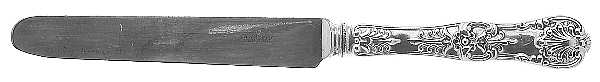 English King (Sterling, 1885, No Monograms) Dessert/Tea Knife with Silverplate Blade