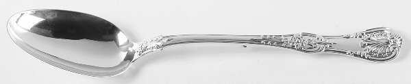 English King (Sterling, 1885, No Monograms) Gravy Dressing Spoon Solid with Button Large