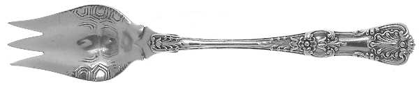 English King (Sterling, 1885, No Monograms) Large Individual Terrapin Fork