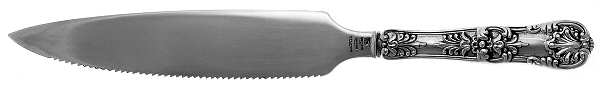 English King (Sterling, 1885, No Monograms) Cake Saw Solid Piece