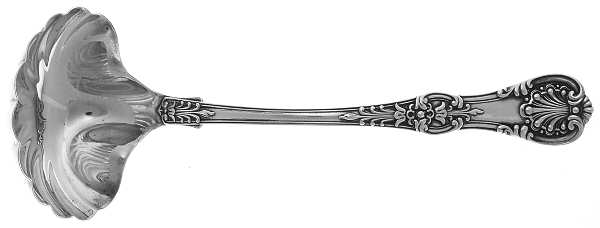 English King (Sterling, 1885, No Monograms) Oyster Ladle with Hemispherical Bowl