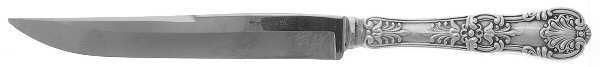 English King (Sterling, 1885, No Monograms) Knife-Carving/Sm-Stn Bld/Steak