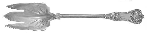 English King (Sterling, 1885, No Monograms) Solid Salad Serving Fork