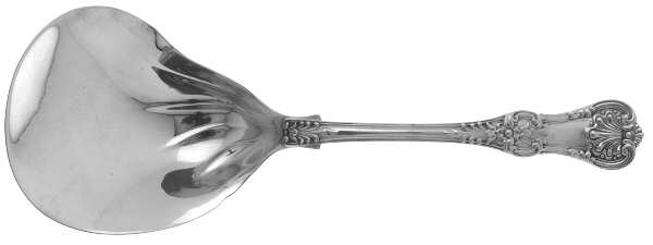 English King (Sterling, 1885, No Monograms) Berry Casserole Spoon w/Kidney Bowl
