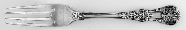 English King (Sterling, 1885, No Monograms) Solid Youth Tea Fork