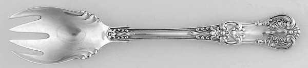 English King (Sterling, 1885, No Monograms) Ice Cream Fork