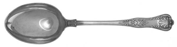 English King (Silverplate, 1870) Solid Salad Serving Spoon