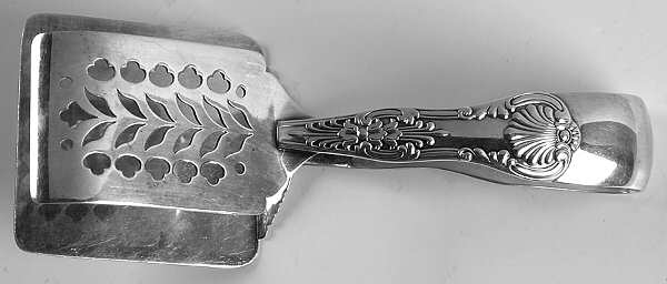 English King (Silverplate, 1870) Solid Piece Aspragus Tongs