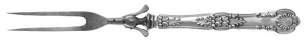English King (Silverplate, 1870) Large Stainless-Prong Roast Carving Fork