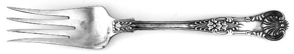 English King (Silverplate, 1870) Medium Solid Cold Meat Serving Fork