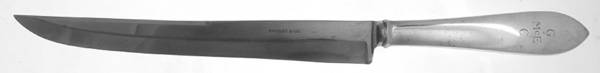 Faneuil (Sterling, 1910, M-C-T Stamps) Large Stainless Blade Roast Carving Knife
