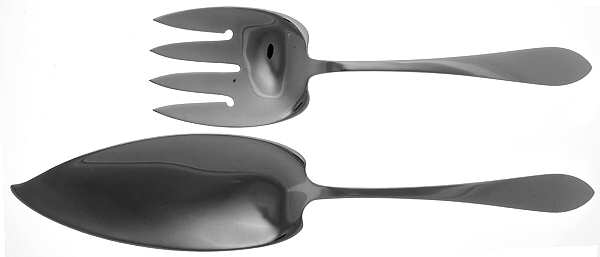 Faneuil (Sterling, 1910, M-C-T Stamps) 2 Piece Large Solid Fish Serving Set