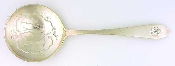 Faneuil (Sterling, 1910, M-C-T Stamps) Large Pierced Pea Serving Spoon