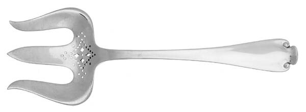Flemish (Sterling, 1911, No Monograms) Solid Bread Serving Fork
