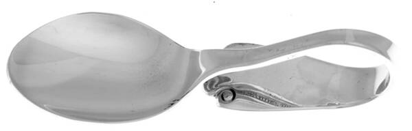 Flemish (Sterling, 1911, No Monograms) Baby Spoon with Curved Handle HC